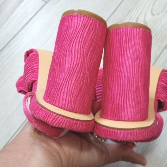 (S-3607) BAYQ Bowknot Open Toe Ankle Strap Block Heel Sandals Sz 7 - Picture 10 of 11